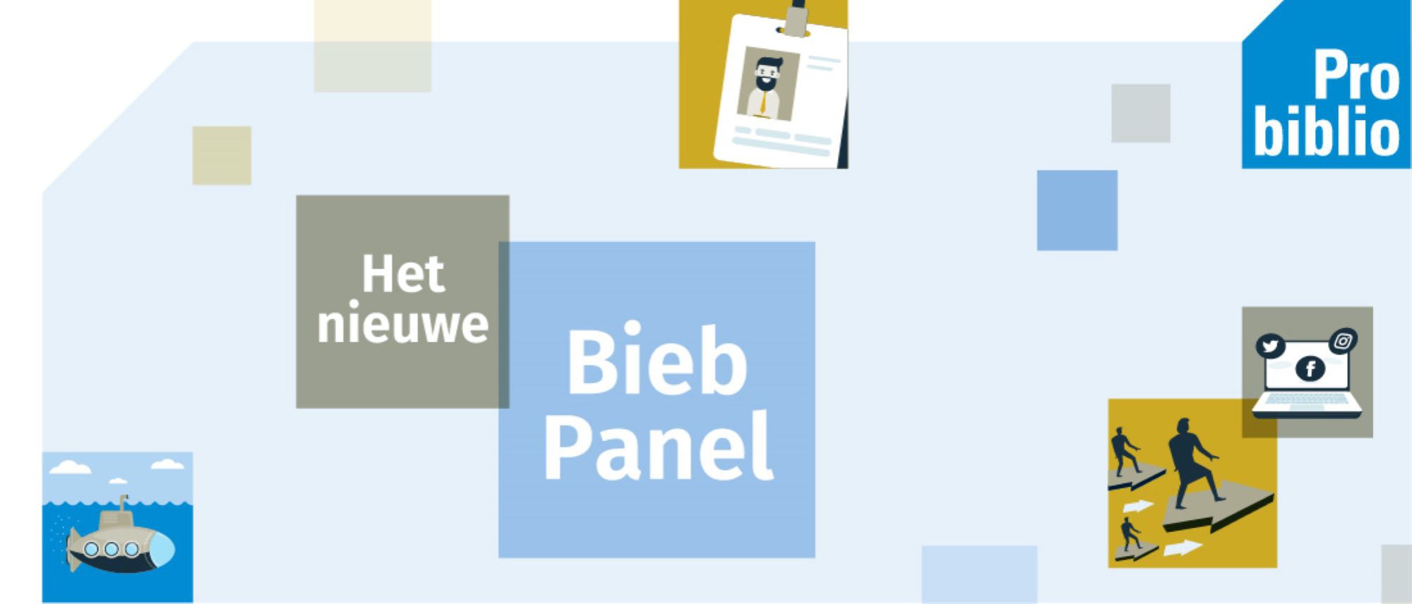 Het logo van het nieuwe BiebPanel en Probiblio