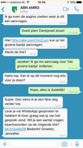 Webcare via WhatsApp ABN AMRO title=